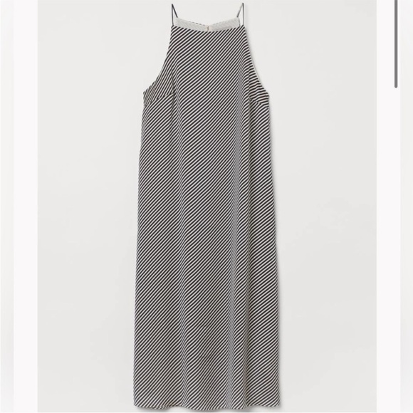 NWT H&M Bias Striped Slip Midi Dress - Picture 4 of 8